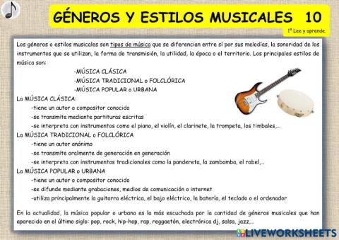 GÉNEROS Y ESTILOS MUSICALES 10