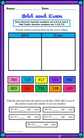 Odd and Even Numbers