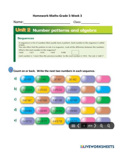 Number patterns