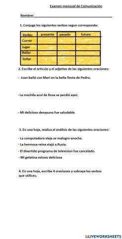 Examen de comunicacion