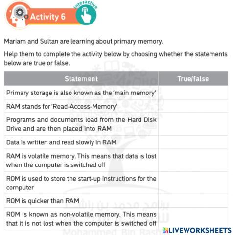 Week 3 - G6 - Memory