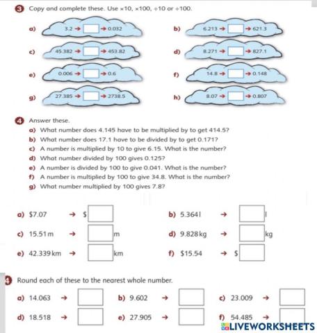 Math 5 week 2 worksheet