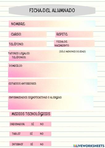 Ficha del alumnado