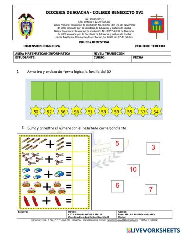 Evaluación Dimensión Cognitiva-Informática  III PERIODO