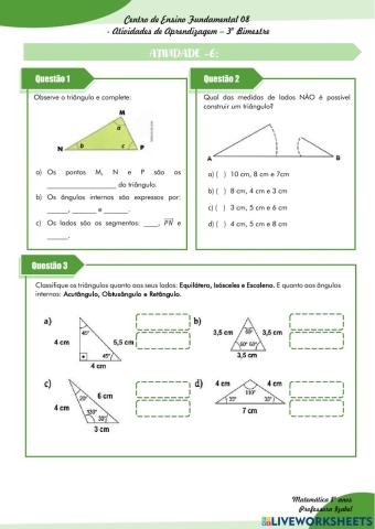 Atividade 06: Triângulos