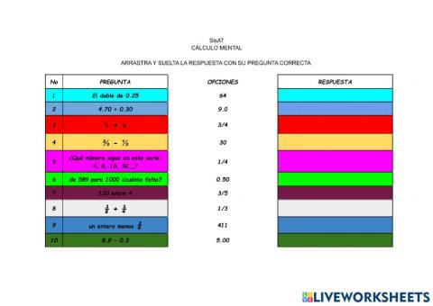 SisAT, calculo mentall