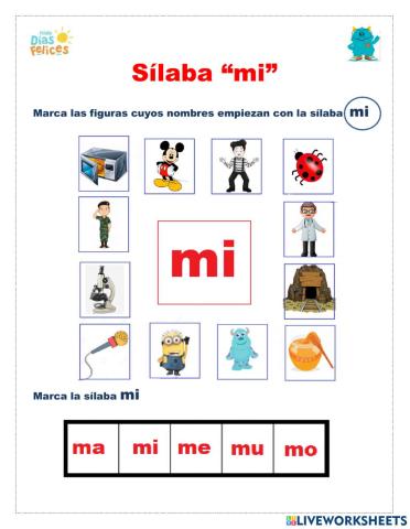 Sílaba -Mi-