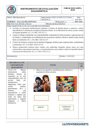 ECA-Prueba de diagnóstico del Segundo de Ciencias