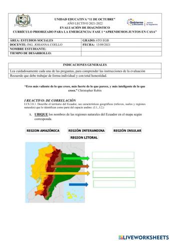 Evaluacion Diagnostica Estudios Sociales 1