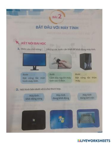 Bài 2: Bắt đầu làm việc với máy tính