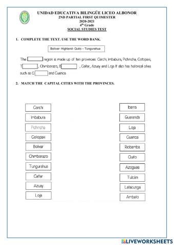 Social studies test ii partial