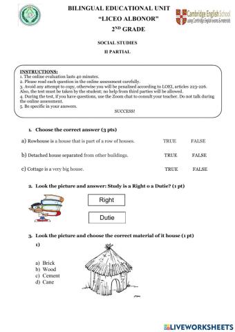 Social studies test II partial