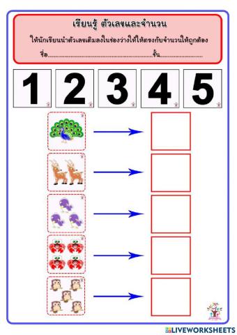 เติมตัวเลขให้ตรงกับภาพ