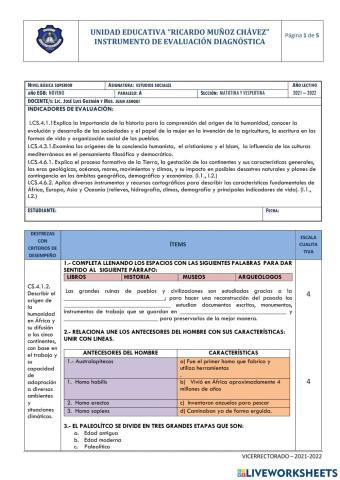 Prueba de eess de noveno - diagnástico