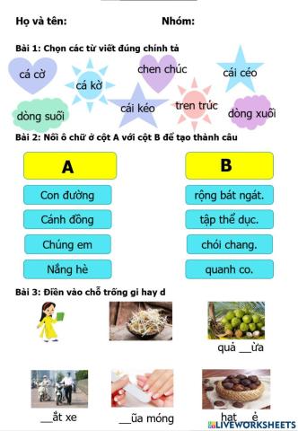 ÔN TẬP CHÍNH TẢ gi-d