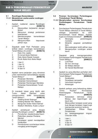 DARians SALT Module SEJARAH TINGKATAN 4