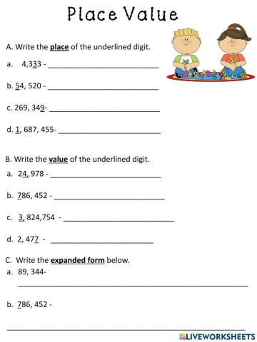 Place value to Millions (mixed)