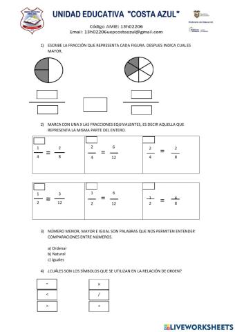 Ejercicios matemáticos