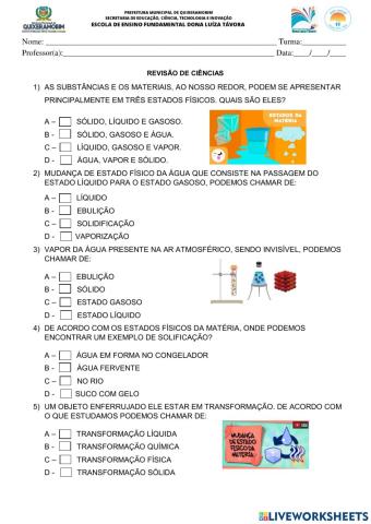 Revisão de Ciências