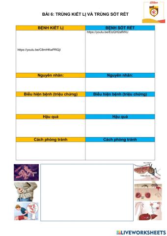 Bài 6. trùng kiết lị và trùng sốt rét