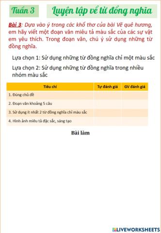 Luyện tập về từ đồng nghĩa