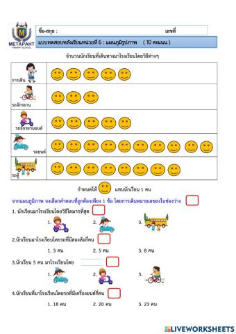 แบบทดสอบท้ายบทที่ 6