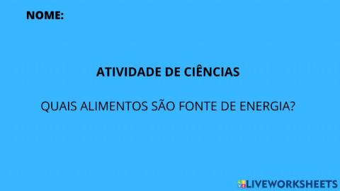 Alimentação: energia e força