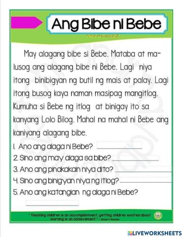 Filipino Reading