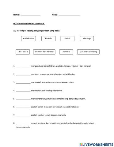 Nutrien menjamin kesihatan