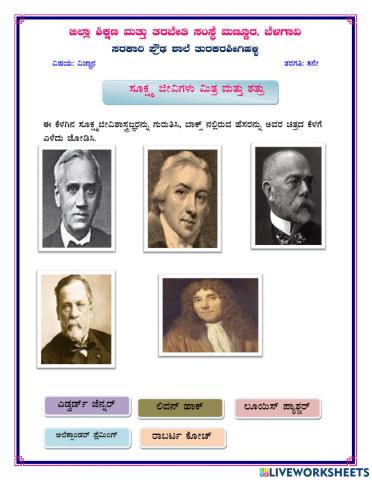 ವಿಜ್ಞಾನಿಗಳನ್ನು ಗುರುತಿಸಿ