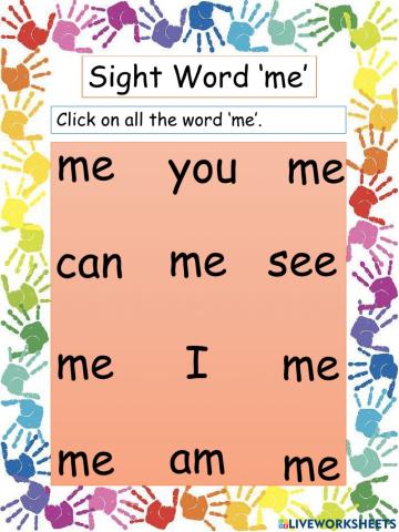 Sight Word Me