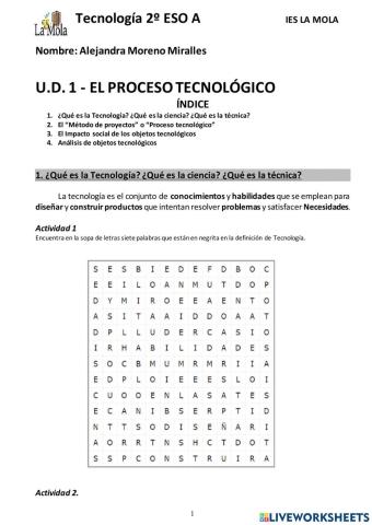 Tecnología y Proceso tecnológico