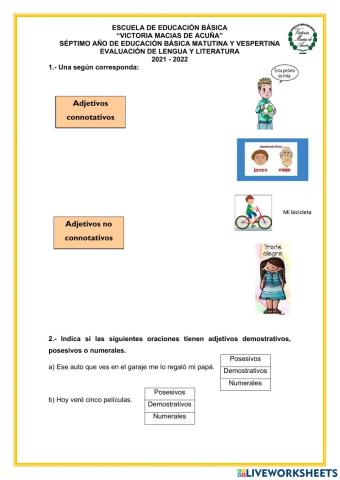 Evaluación de Lengua y Literatura