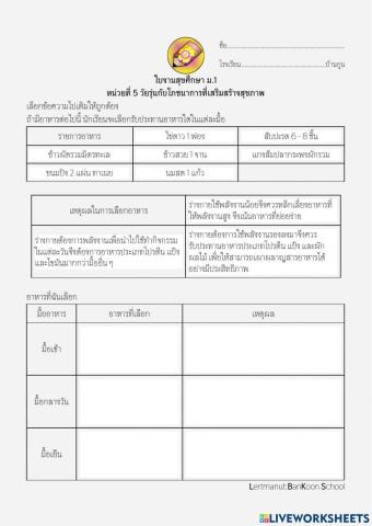 สุขศึกษา ม.1