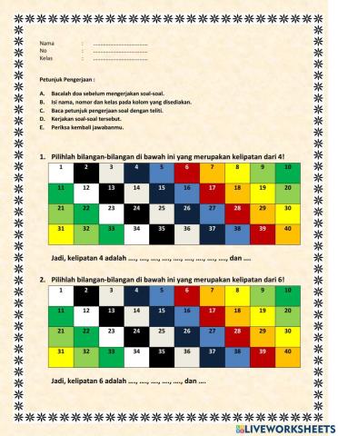 Tugas Matematika Kelas IV