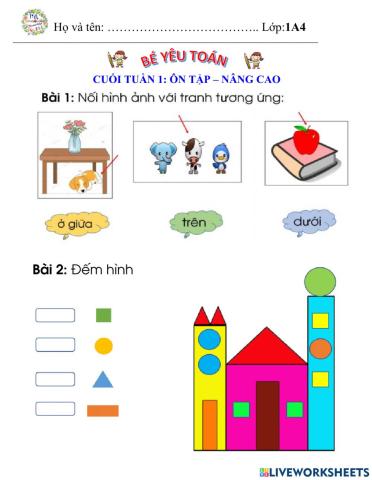 Phiếu bài tập cuối tuần 1 - môn toán