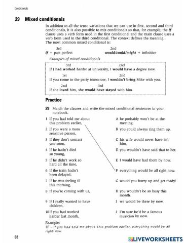 Lesson 29: Mixed Conditionals