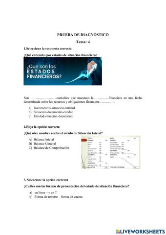 Prueba de Diagnostico Estados Financieros