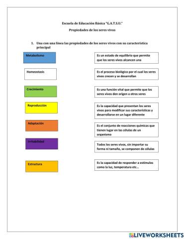 Propiedades de los seres vivos