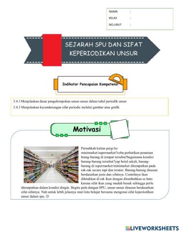 Lkpd sejarah spu dan sifat periodik unsur