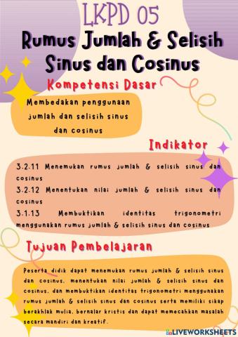 Rumus Jumlah dan Selisih Sinus dan Cosinus