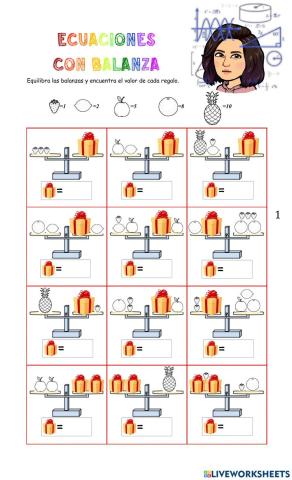 Ecuaciones con balanza