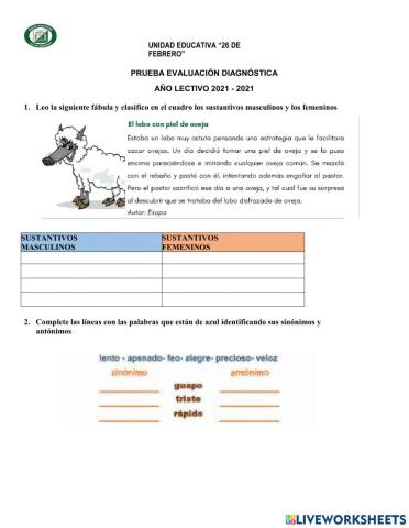 Evaluacion diagnoostica