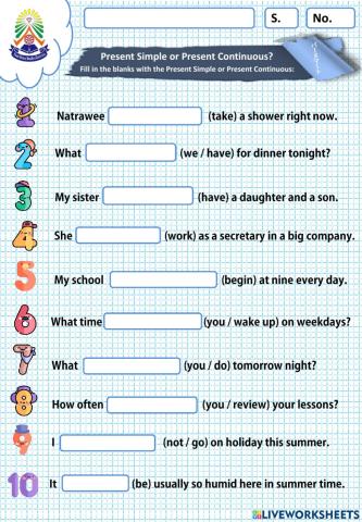 Present Simple or Present Continuous Tense