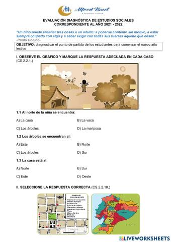 Evaluación diagnóstica de Estudios Sociales