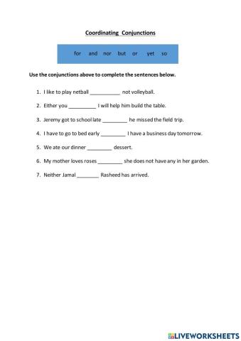 Coordinating Conjunctions