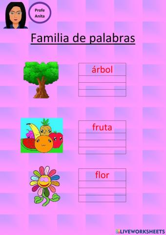 Familia de palabras