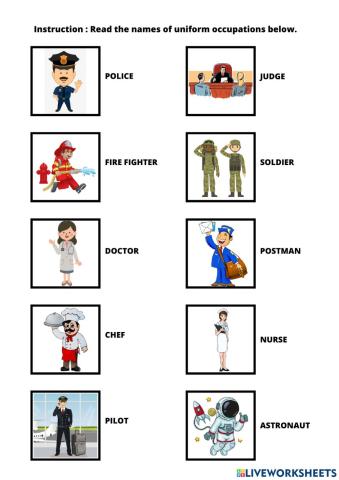 Uniform Occupation - Pronunciation (Reading)