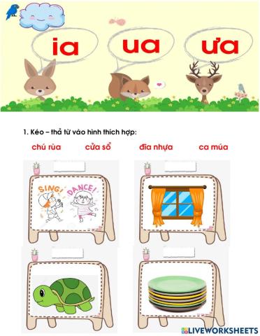 Học vần 1: ia ua ưa