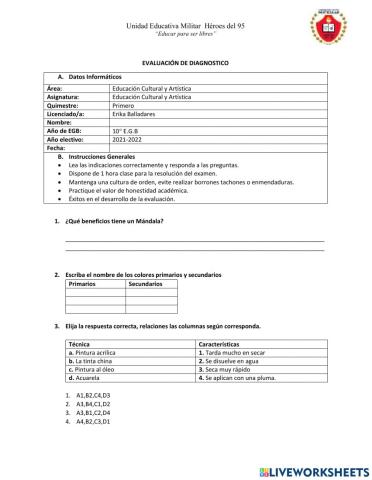 Evaluación  de diagnostico